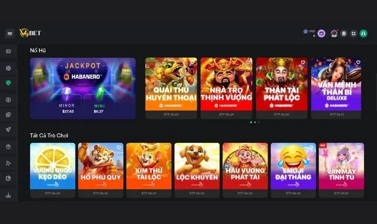 Đa dạng các trò chơi nổ hũ tại nhà cái V9BET
